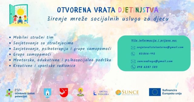 Poziv za sudjelovanje u aktivnostima projekta “Otvorena vrata djetinjstva”